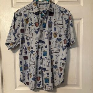 Tommy Bahama Blue and White Casual Button Down Shirt